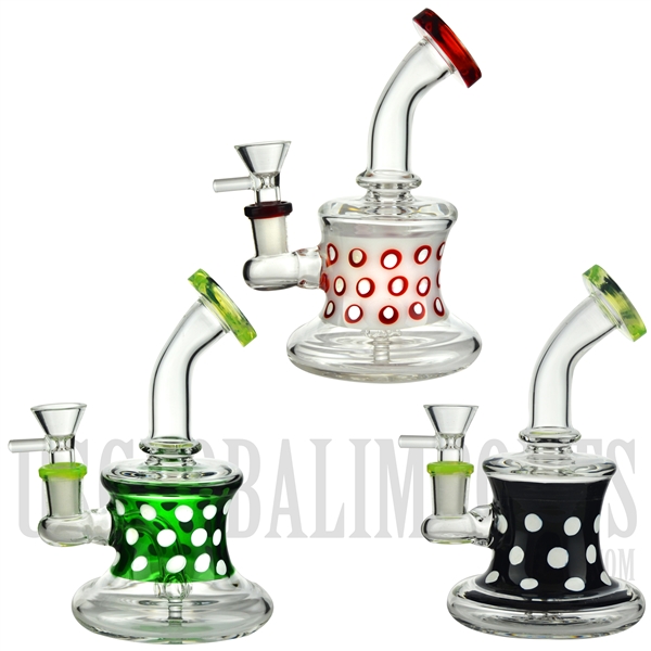 WP-414 6" Water Pipe + Stemless + Diffuser + Bent Neck + Color