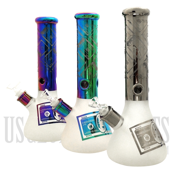 WP-D10 13" Frosted Benjamin Beaker Water Pipe + Ice Catcher | Color Designs