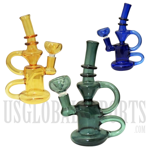 WP-KS16 7" Loop Handle Water Pipe + Stemless | Colors Come Assorted