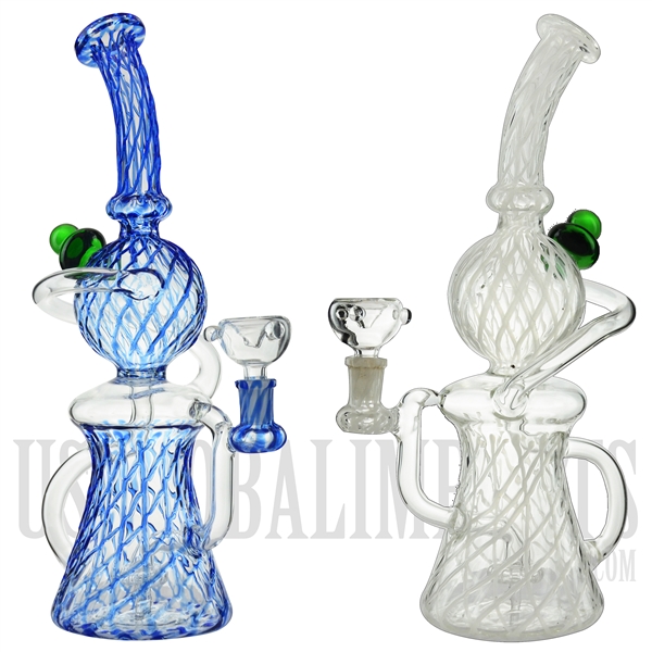 WP-N6001 13.5" Water Pipe + Stemless + Showerhead + Klein Recycler Arms + Recycler + Color Design