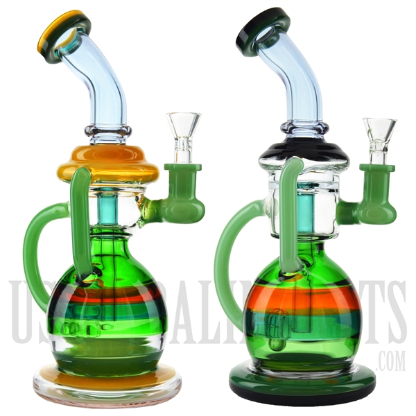 WP-N9154 11" Water Pipe + Stemless + Showerhead + 2 Recyclers + Bent Neck + Color