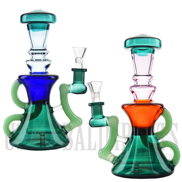 WP-N9162 8.5" Water Pipe + Stemless + Inline Showerhead + Klein Recycler + Recycler Arm + Color