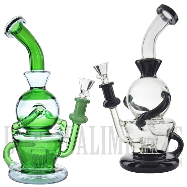 WP-N9170 11" Water Pipe + Stemless + 8 Arm Sprinkler + 3 Recycler Arms + Bent Neck + Color