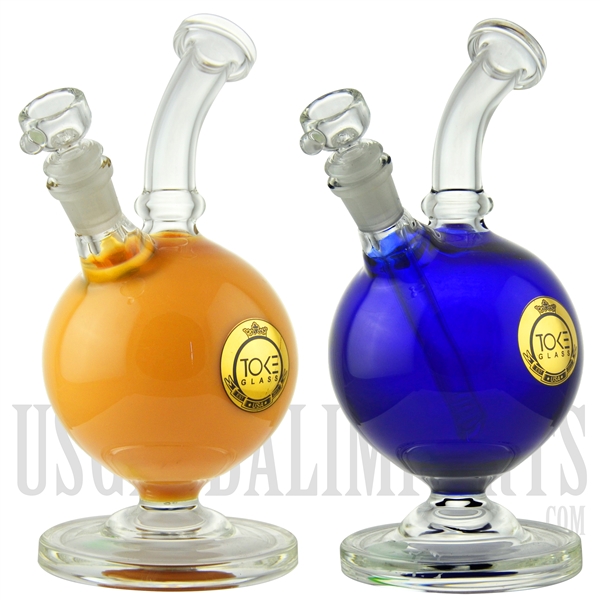 WP-TK111 9.5" Water Pipe + Bubble Shape + Bent Neck + TOKE GLASS