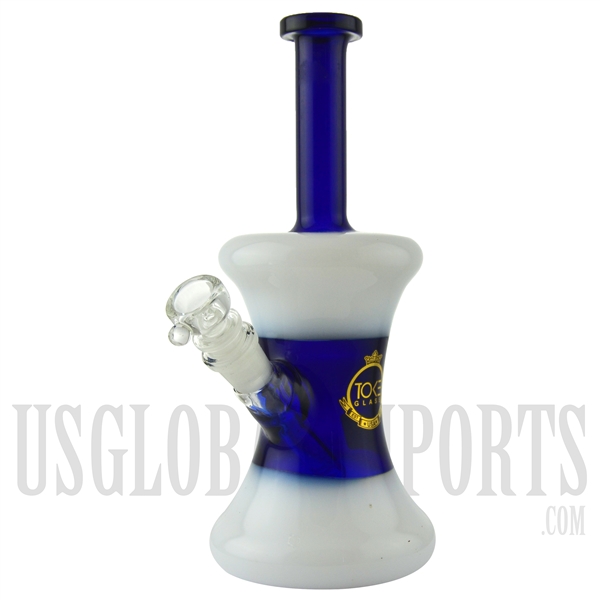 WP-TK113 11" Toke Glass Curve Water Pipe + Blue and White