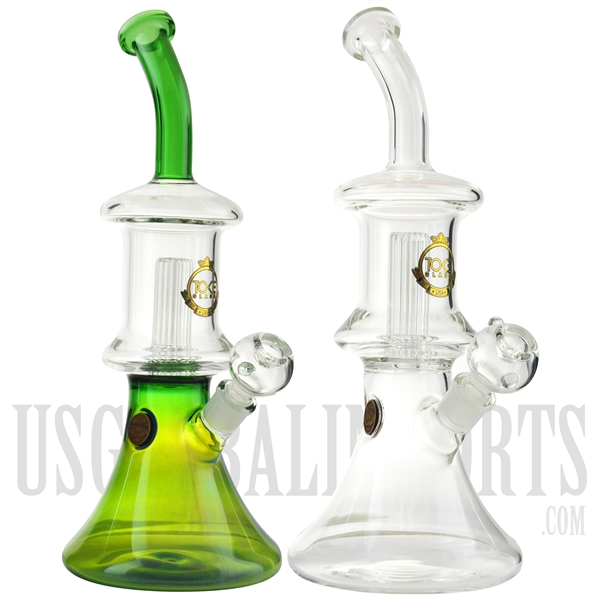 WP-TK133 14" Water Pipe + Stereo Dome Perc Showerhead + Bent Neck + TOKE GLASS