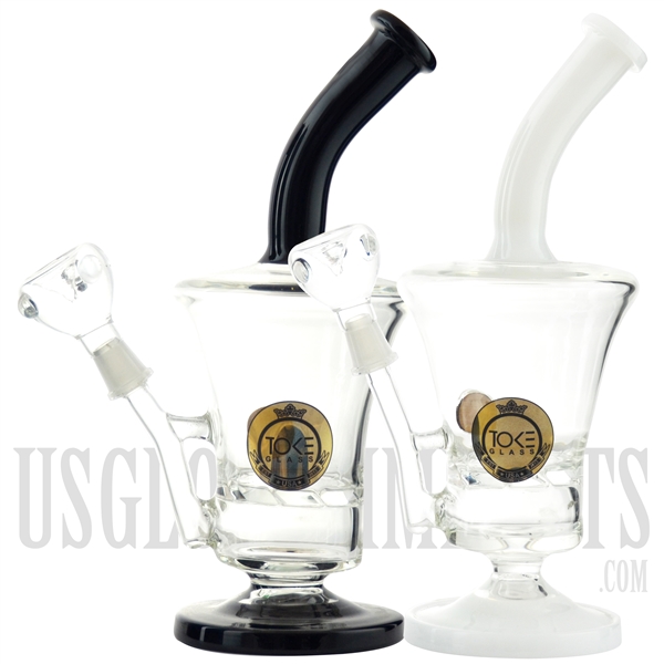 WP-TK140 11.5" Stemless + Turbine + Bent Neck + Color + TOKE GLASS