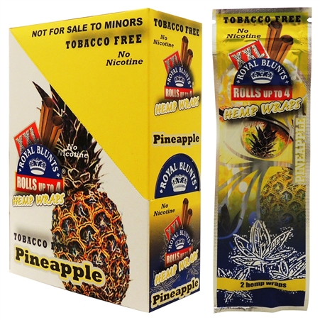 XXL02-PA XXL Royal Blunts | Hemp Wraps | 2 Wraps | 25 Packs | Pineapple