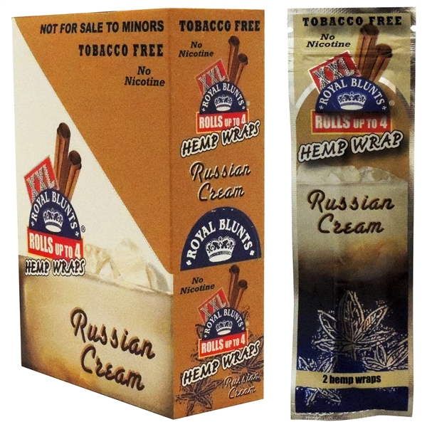 XXL02-RC XXL Royal Blunts | Hemp Wraps | 2 Wraps | 25 Packs | Russian Cream