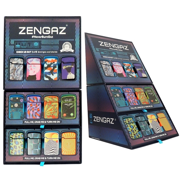 ZL-12 Zengaz Lighter Cube Display 12 Mixed Designs | 48 Lighters Total