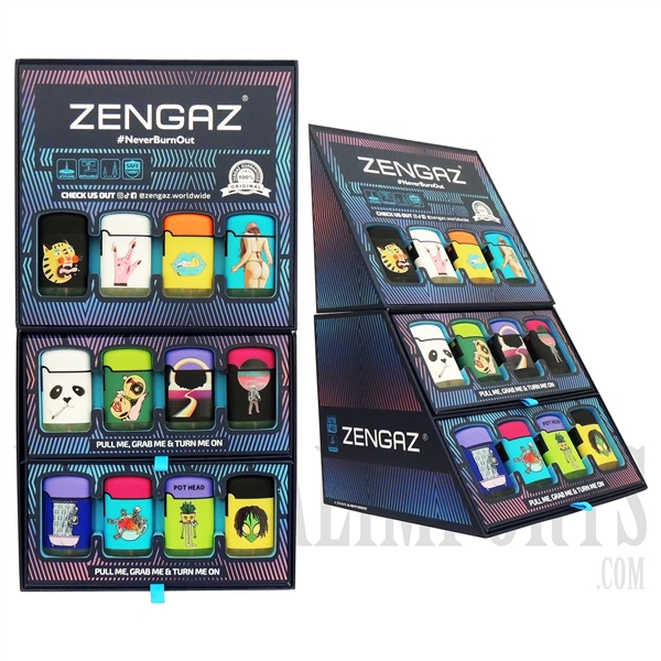 ZL-3 Zengaz Lighter Cube Display 12 Mixed Designs | 48 Lighters Total