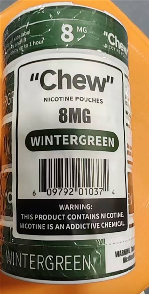 chew nicotine pouch  w/green 4mg /5 ct