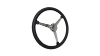 3 Spoke Chrome Steering Wheel 3 Bolt with Leather