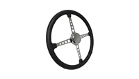 4 Spoke Chrome Steering Wheel Drilled 3 Bolt with Leather