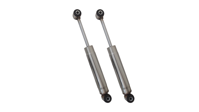 Traditional Raw Stainless Steel Un Covered Hot Rod Shocks Standard Length