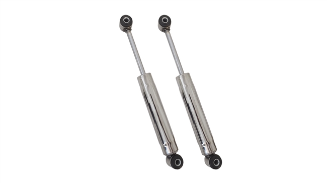 Traditional Polished Stainless Un Covered Hot Rod Shocks Standard Length