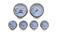6 Piece Nostalgia Guage Kit White Face