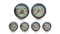 6 Piece Nostalgia Guage Kit White Face