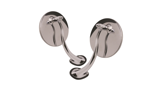 Polished Stainless Steel Swan Neck Mirrors
