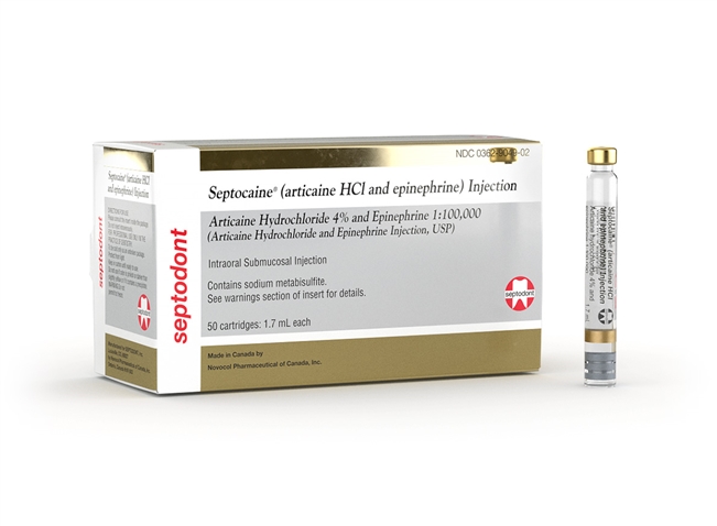 SEPTOCAINE 4% 1:20000 WITH EPI 50/BX SEPTODONT 290-01-A1200