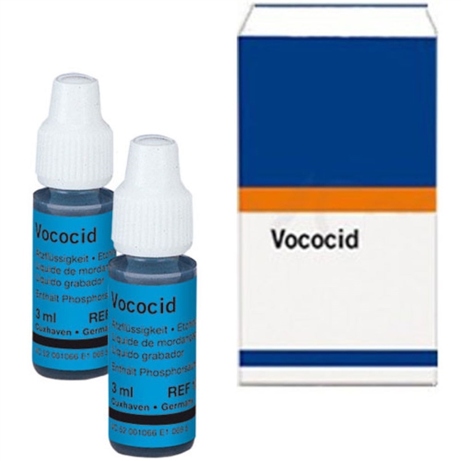 Vococid 35% Phosphoric Acid Etchant Gel, 2 x 3 ml Bottles. Blue. For acid-etch