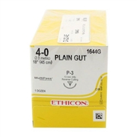 Ethicon 4/0, 18" Plain Gut Absorbable Suture with Precision Point Reverse