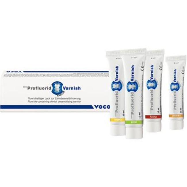 5% Sodium Fluoride Varnish - Caramel, 10 ml tube. White transparent