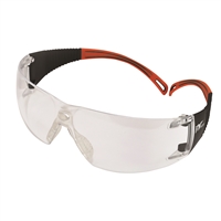 ProVision Flexiwrap Eyewear Black Frame, Orange Tips, Clear Lens, 3609OC