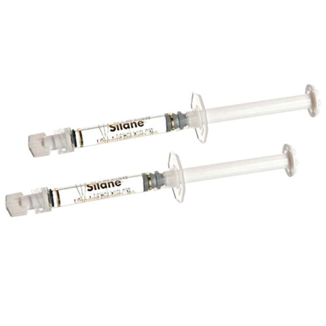 Silane Mini Refill: 2 x 1.2 ml syringes. When used with Porcelain Etch