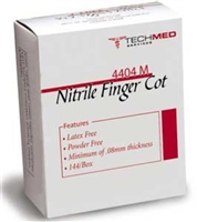 Tech-Med Services Nitrile Finger Cots - Large 144/Bx. Latex-Free and Powder