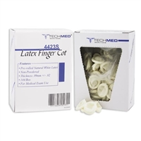 Tech-Med Services Latex Finger Cots - Medium 144/Bx. Non-Powdered, Pre-rolled