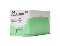 Ethicon Ethilon 6/0, 18" Black Monofilament Non-Absorbable Suture