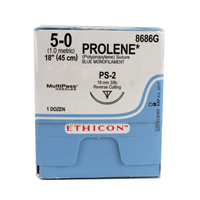 Ethicon Prolene 5/0, 18" Prolene Blue Monofilament Non-Absorbable Suture