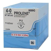 Ethicon Prolene 4-0, P-3, 18", Blue, 12/Box 8699G