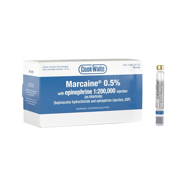 Cook-Waite Marcaine Bupivacaine 0.5% Local Anesthetic with Epinephrine