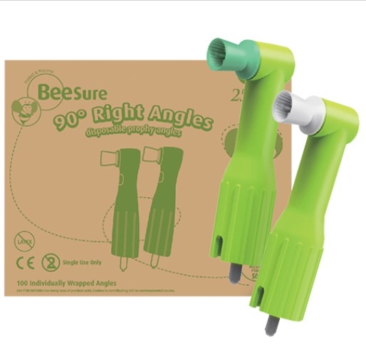 BeeSure Disposable Prophy Angle with SOFT Cup Green 100/Pk. BE602