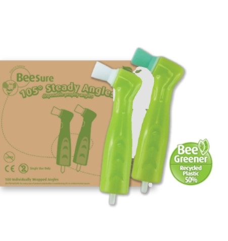 BeeSure Disposable 105 degree steady angle Prophy Angle with SOFT Cup Green BE606SA