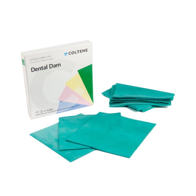 Hygenic Dental Dam 5" x 5", Thin, Green, 52/Box, H02141