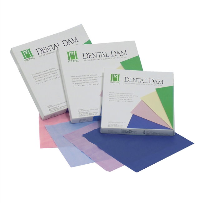 Hygenic Dental Dam 6" x 6", Thin, Green, 36/Box, H02146