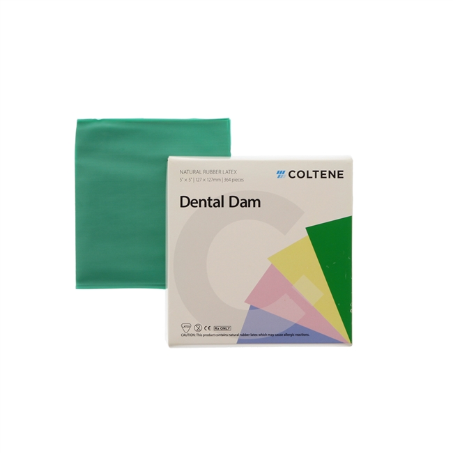 Hygenic Dental Dam 5" x 5", Thin, Green, 364/Box, H04240