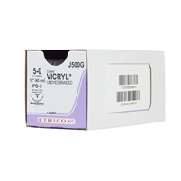Ethicon Vicryl 5/0, 18" Coated Vicryl Undyed Braided Absorbable Suture