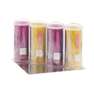 Microbrush Tube Series Fine, Pink/Yellow, 100/Tube, 4/Pkg, MFA400