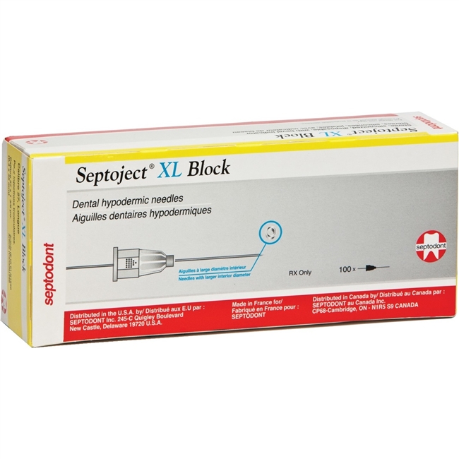 Septoject XL Block Needles, 100/Box, 01-N1550