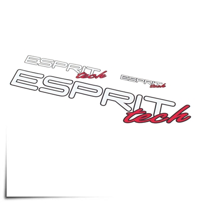 Decal Sheet Esprit Tech White/Red 3"/6"/12" (75/150/305mm)