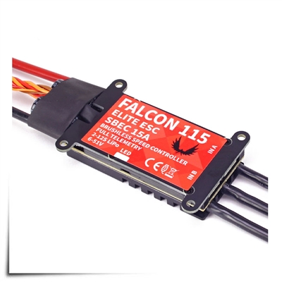 Elite Falcon 115HV/SB 12S/15A Brushless ESC w/Telemetry & Advance Features (Jeti EX, HoTT, S.Bus2)