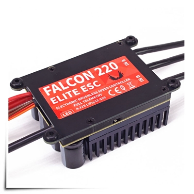 Elite Falcon 220HV 12S Opto Brushless ESC w/Telemetry & Advance Features (Jeti EX, HoTT, S.Bus2)