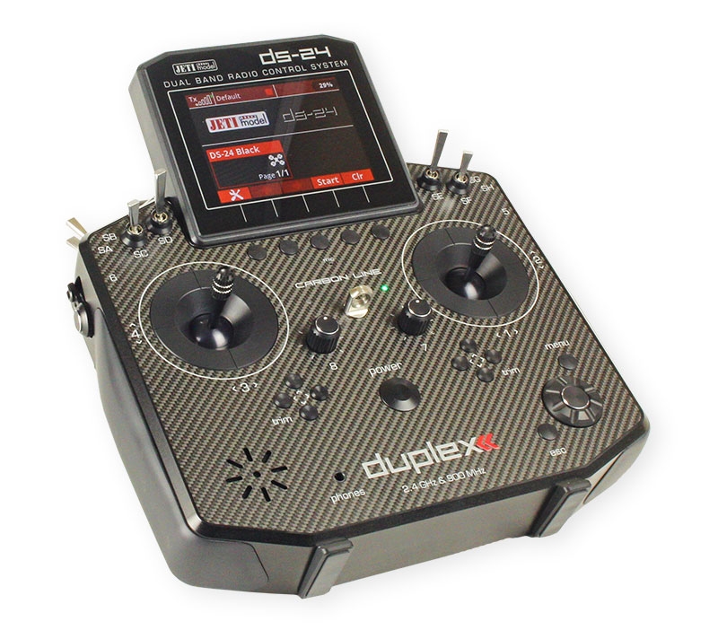 Jeti Duplex DS-24 Carbon Black 2.4GHz/900MHz w/Telemetry Transmitter Only  Radio