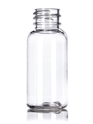Bottle - Plastic - Boston Round - Clear - 20/410 - 1 oz (Set of 100)
