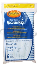 Riccar Bag Paper J Canister Micro Filter 6 pack Envirocare