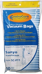 Sanyo Bag Paper Transformax Type P11 Micro Envirocare 10 Pack Replacement